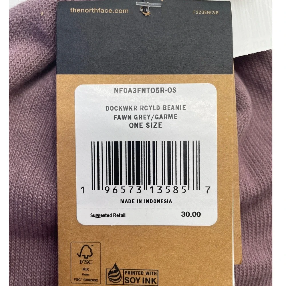 The North Face Beanie Dockworker Recycled OS Fawn Grey New